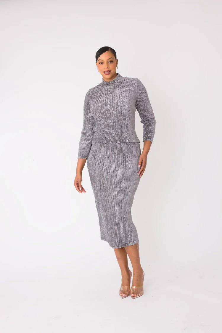 Velvet Midi Skirt Set | 82767 - Image 9