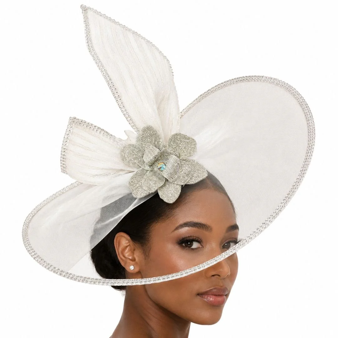 Archangel Rhinestone Fascinator Headband Hat by Whittall and Shon