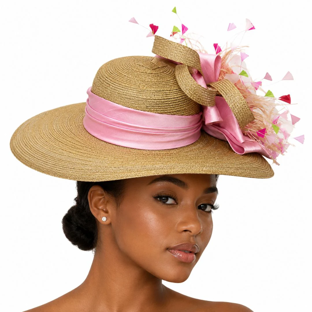 Pergola Floral Wide Brim Derby Hat by Whittall and Shon - Image 4