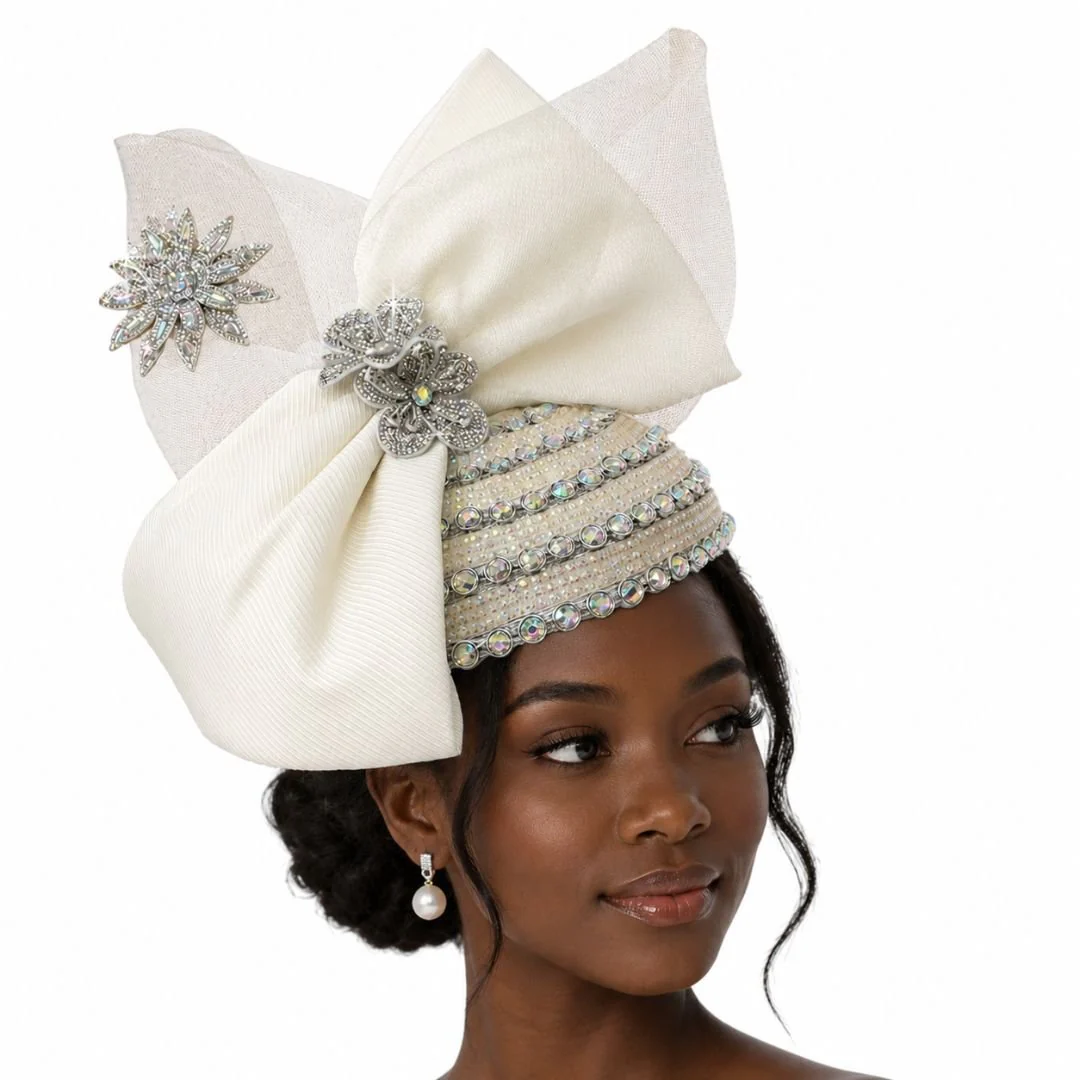 Shalimar Pink Green Jeweled Fascinator Hat by Whittall and Shon - Image 2