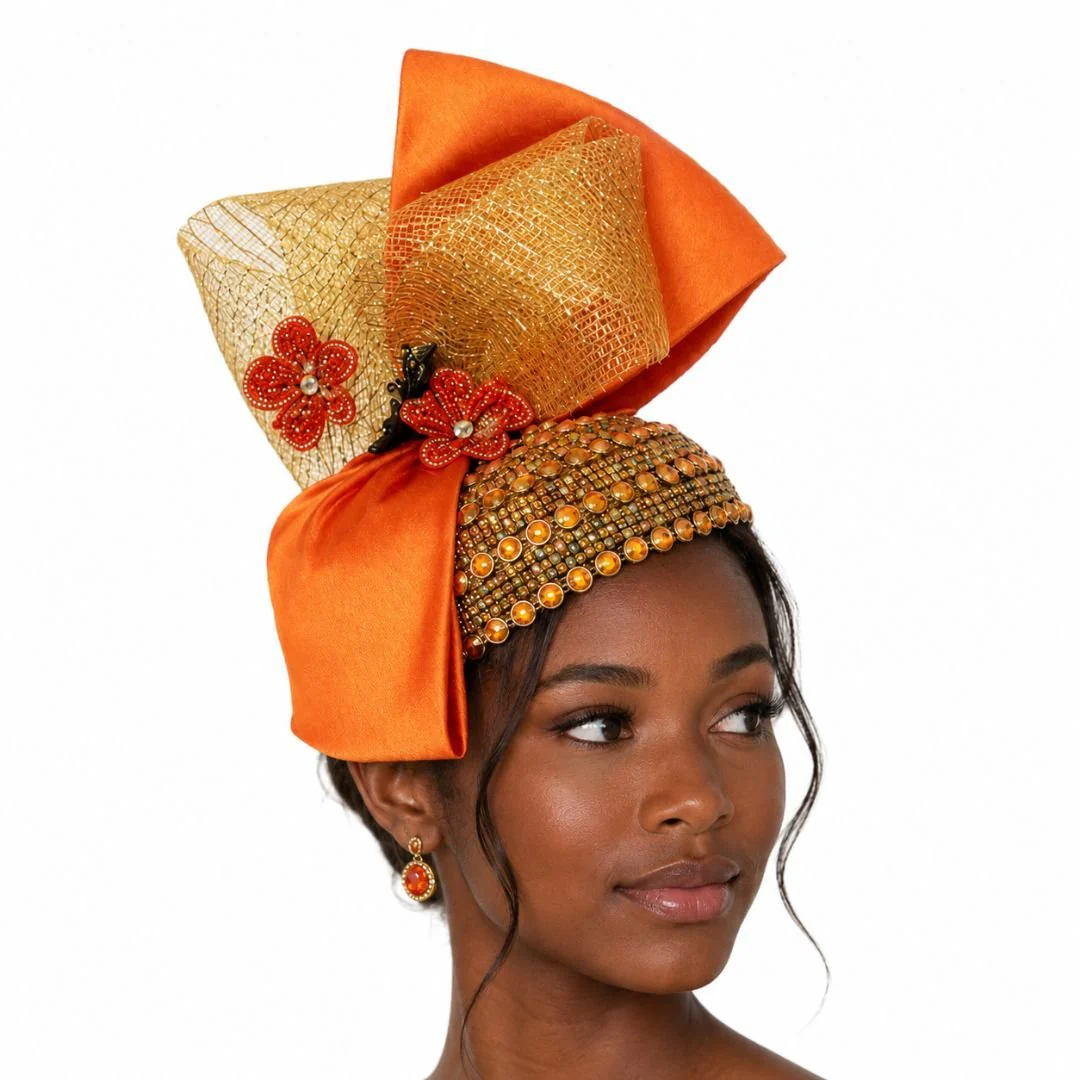 Shalimar Pink Green Jeweled Fascinator Hat by Whittall and Shon - Image 4
