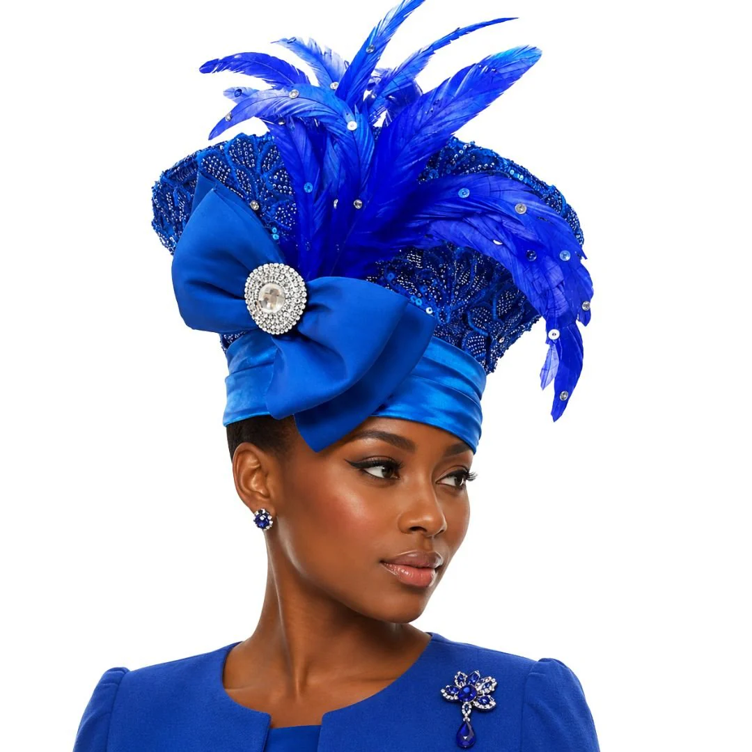Babylonia Beaded Feather Church Hat - Whittall & Shon - Image 3