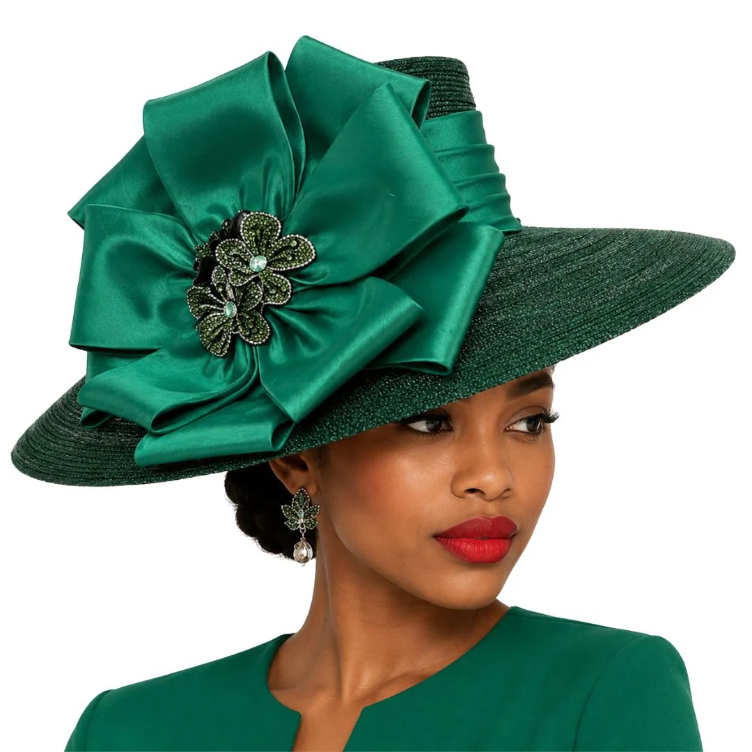 Carmen Wide Brim Satin Bow Church Hat - Whittall & Shon - Image 3