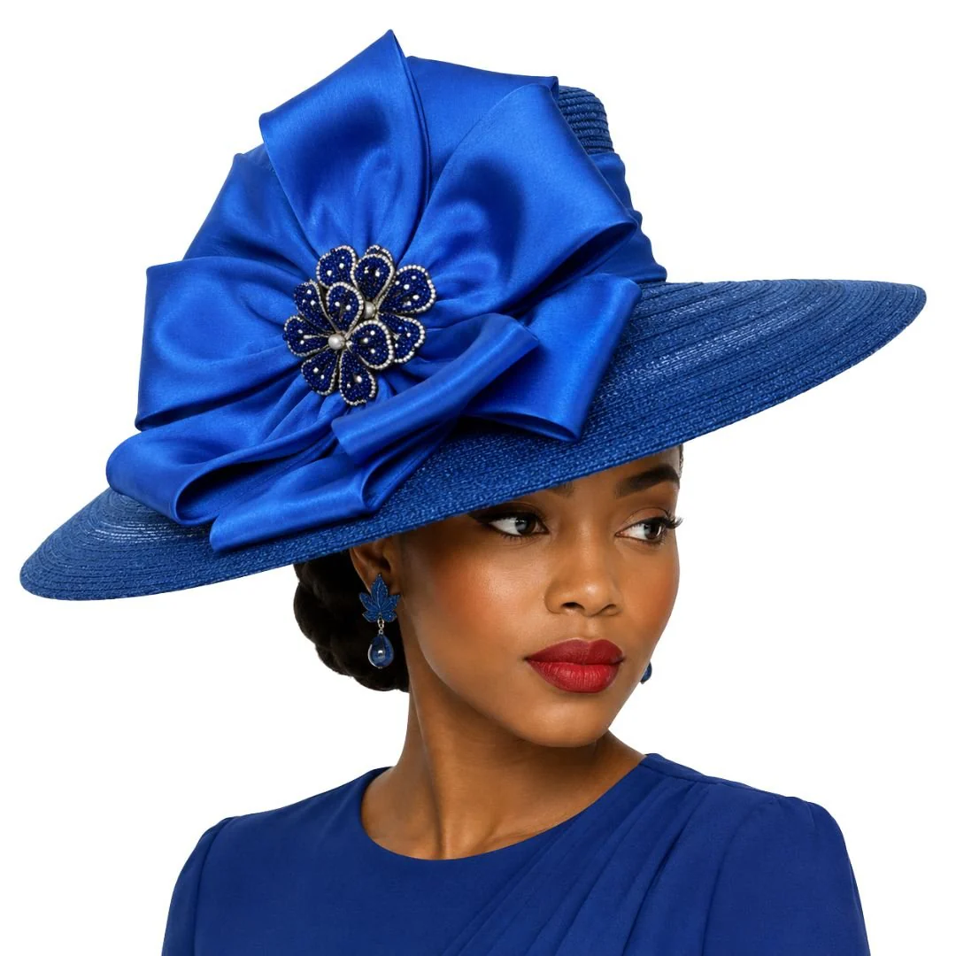 Carmen Wide Brim Satin Bow Church Hat - Whittall & Shon - Image 5