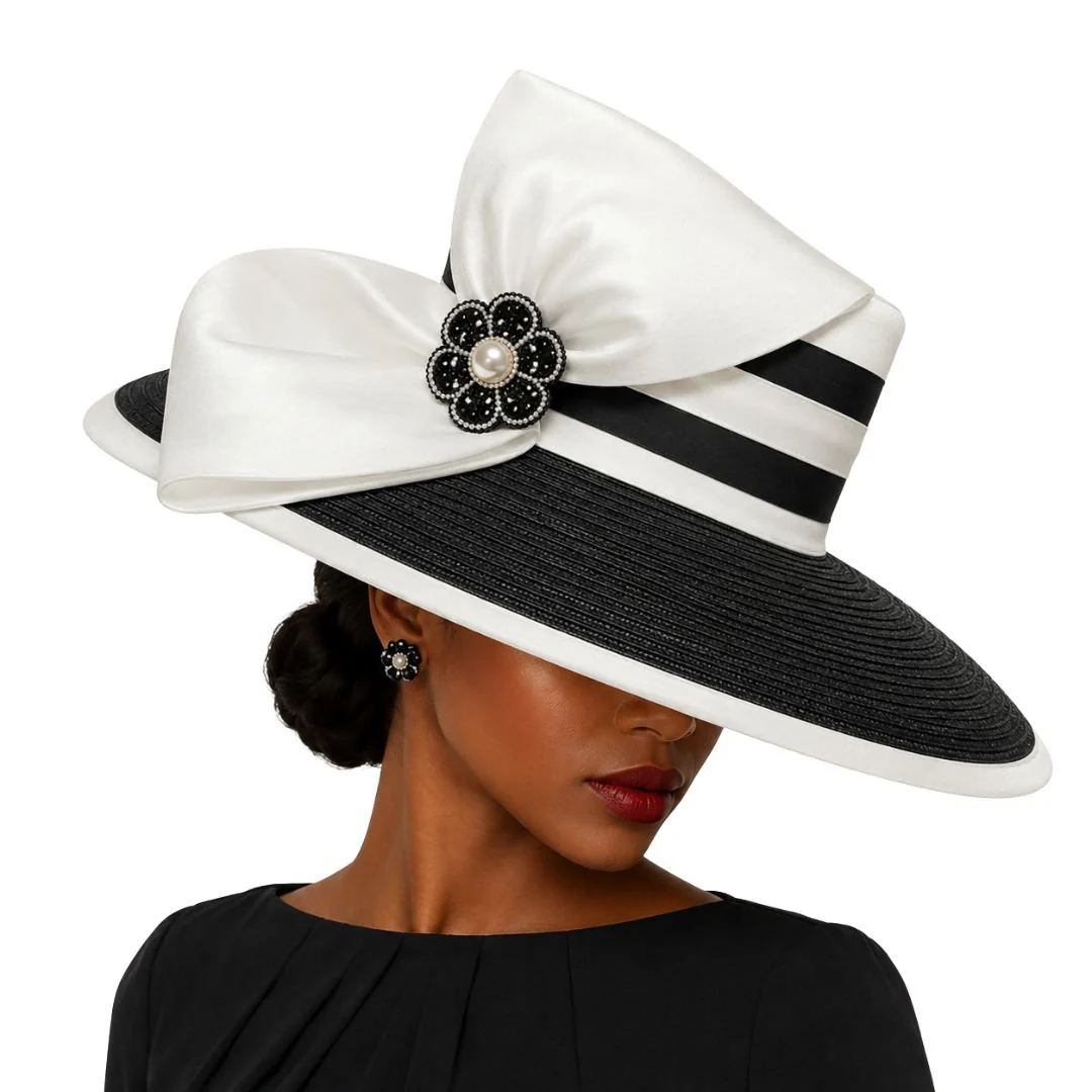 Eisenhower Navy Wide Brim Church Hat - Whittall & Shon - Image 2