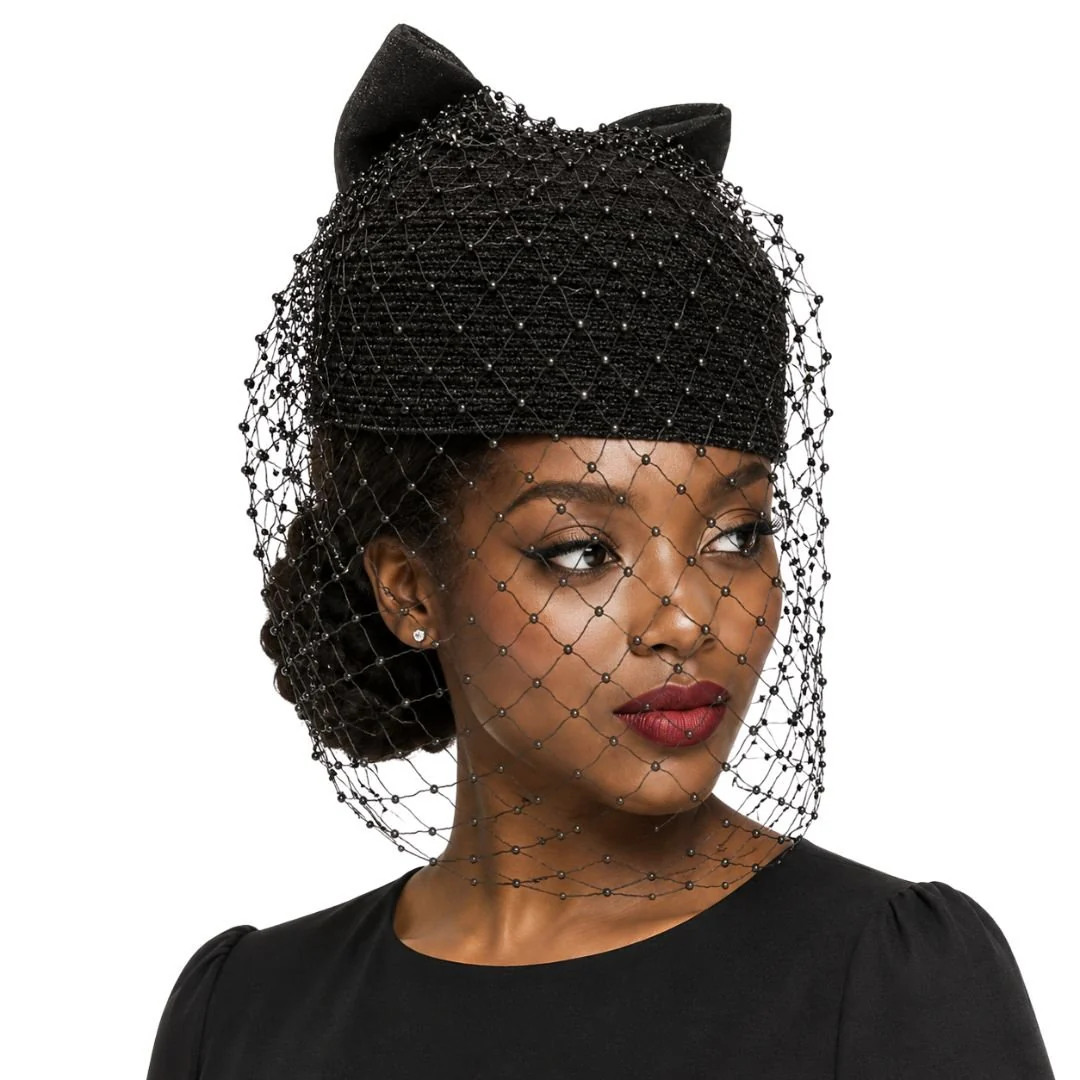 Genie Crystal Veil Bubble Cap Church Hat - Whittall & Shon - Image 2