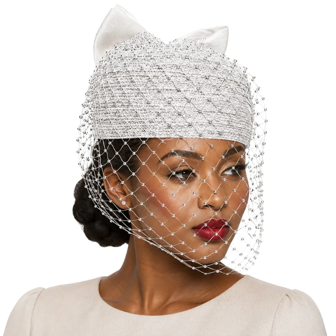 Genie Crystal Veil Bubble Cap Church Hat - Whittall & Shon - Image 4