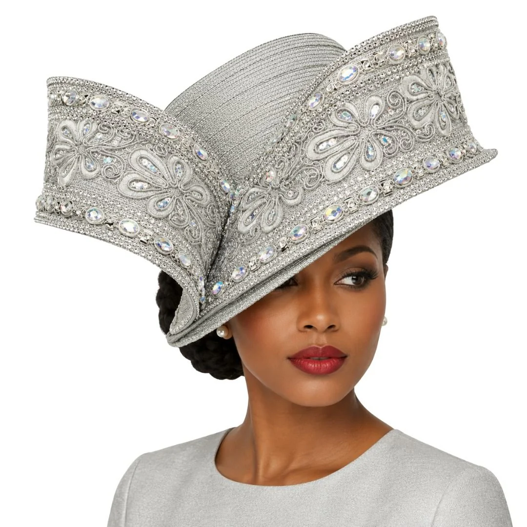 Layla Crystal Sculptural Church Hat - Whittall & Shon - Image 3
