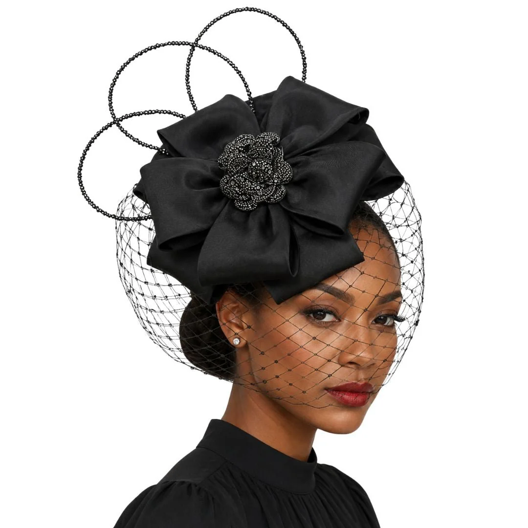 Lourdes Crystal Loop Juliet Cap Fascinator - Whittall & Shon