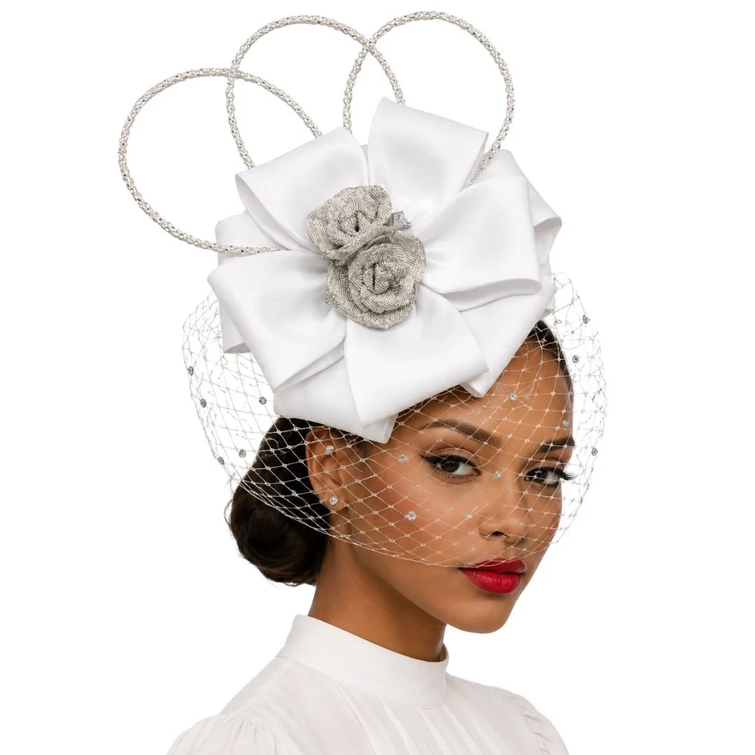 Lourdes Crystal Loop Juliet Cap Fascinator - Whittall & Shon - Image 2