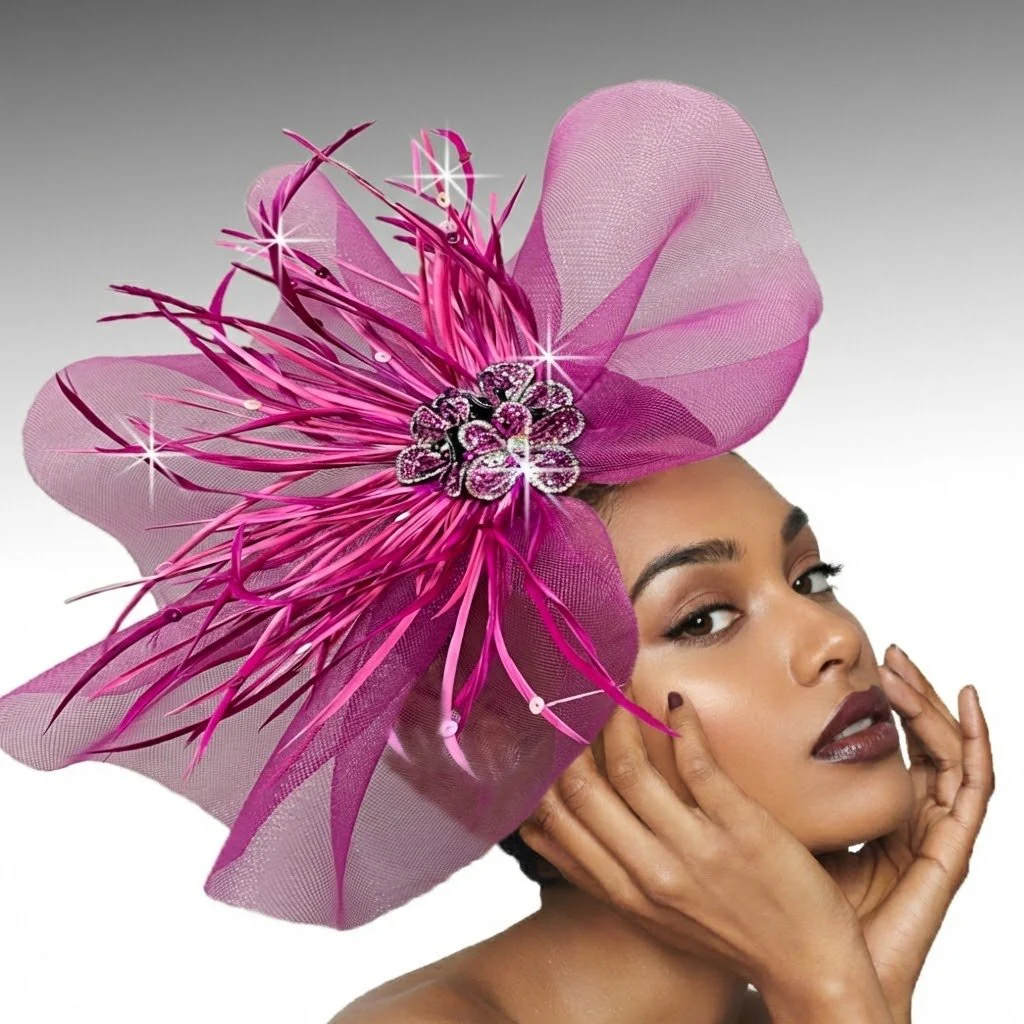 Niger Purple Sinamay Fascinator Hat - Whittall & Shon - Image 7