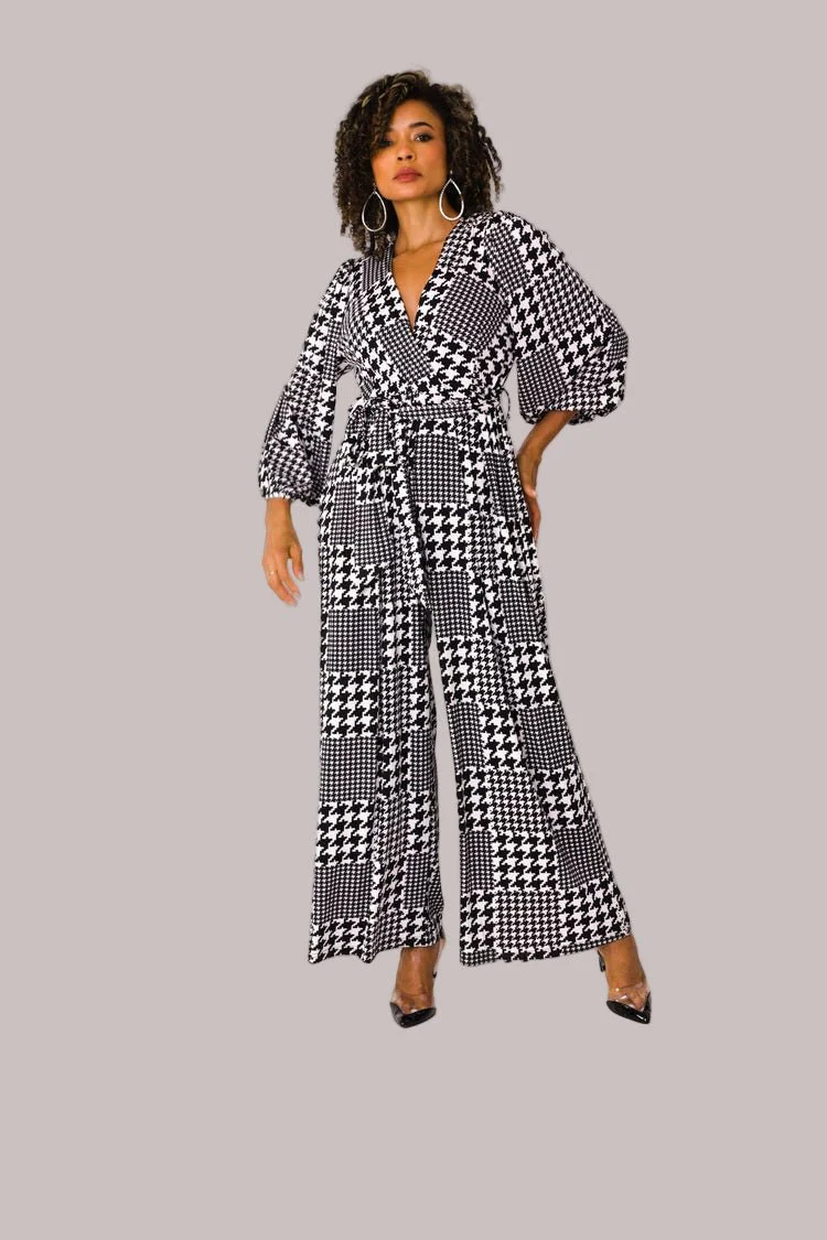 Wide-Leg Jumpsuit with Puff Sleeves - 81990 - Image 7